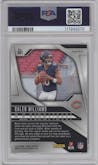 Caleb Williams from the 2024 Panini Prizm set featuring a Silver Prizm parallel graded by PSA and given an overall grade of 9.