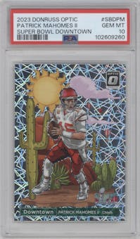 Patrick Mahomes II from the 2023 Donruss Optic set graded by PSA and given an overall grade of 10.