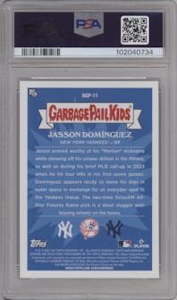 Dominating Dominguez from the 2024 Bowman Chrome set graded by PSA and given an overall grade of 10.
