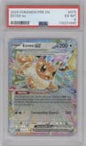 Eevee EX from the 2025 Pokemon SV set graded by PSA and given an overall grade of 6.
