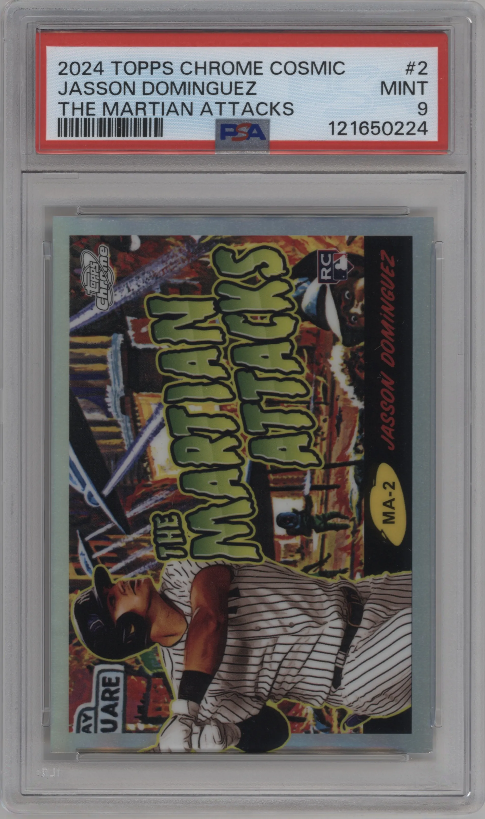 2024 Topps Cosmic Chrome The Martian Attacks Jasson Dominguez PSA 9
