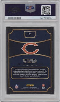 Mitchell Trubisky from the 2016 Panini Select set graded by PSA and given an overall grade of 9.