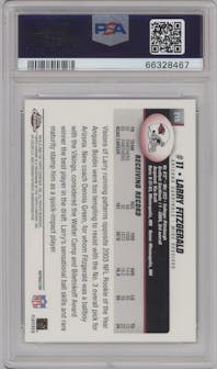 Larry Fitzgerald from the 2004 Topps Chrome set featuring a Refractor parallel graded by PSA and given an overall grade of 9.