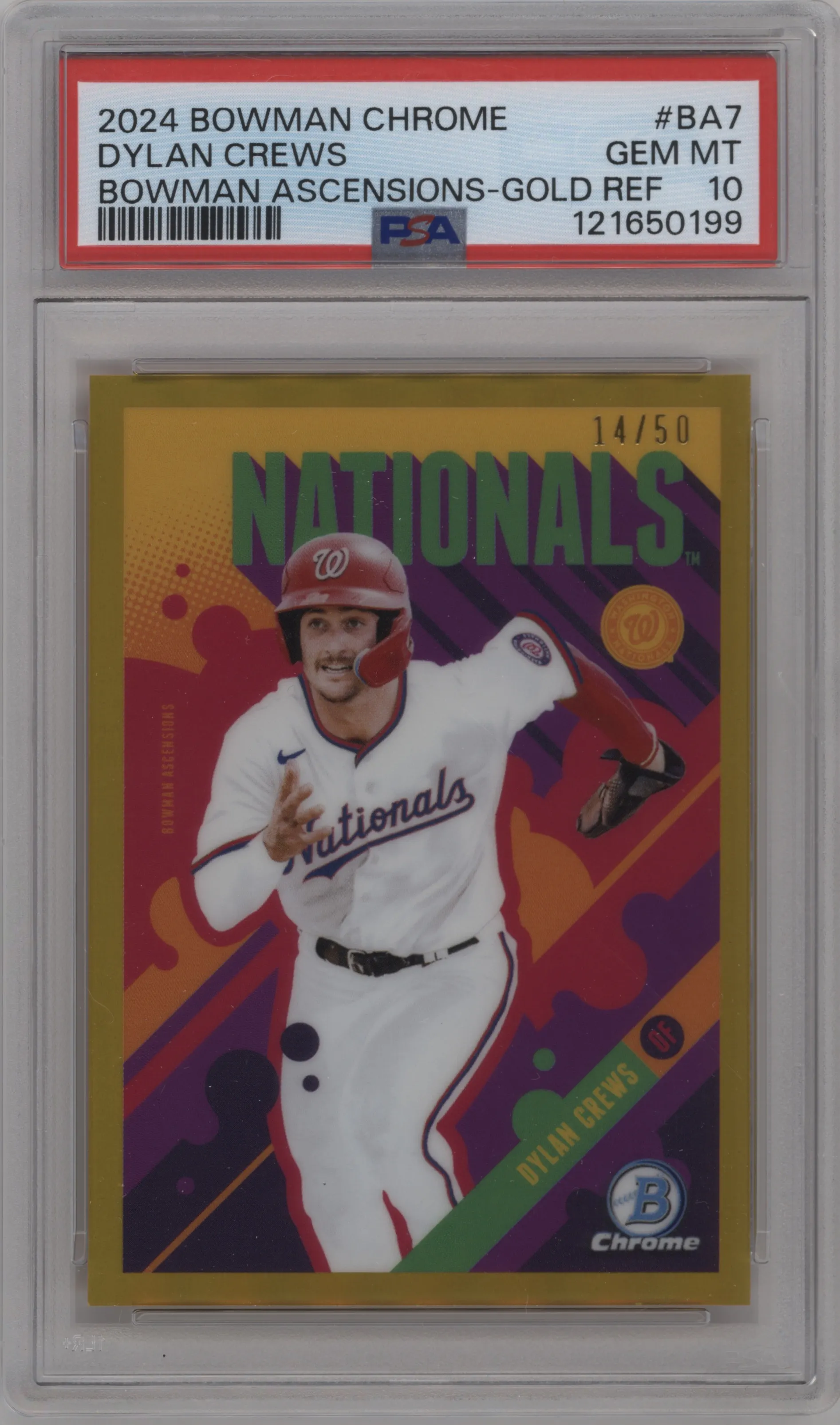 2024 Bowman Chrome Bowman Ascensions Dylan Crews Gold Refractors PSA 10