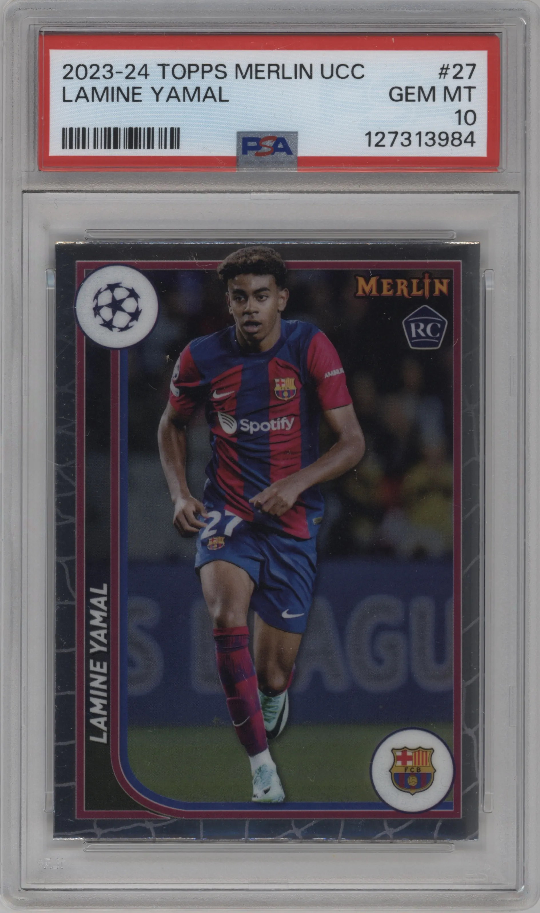 2023 Topps Merlin UEFA Club Competitions Lamine Yamal PSA 10
