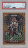 Joe Burrow from the 2020 Panini Prizm set featuring a Lazer parallel graded by PSA and given an overall grade of 9.