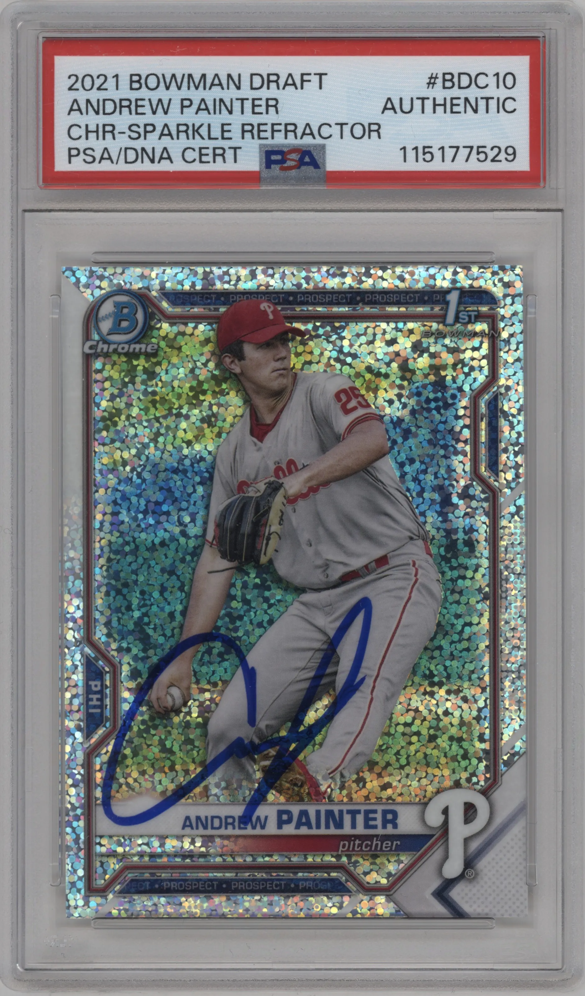2021 Bowman Draft Chrome Andrew Painter Sparkle Refractor PSA AUTHENTIC #BDC-10 PSA