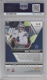 Dak Prescott from the 2020 Panini Mosaic set featuring a Genesis parallel graded by PSA and given an overall grade of 10.