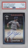 Wyatt Langford from the 2024 Topps Chrome set graded by PSA and given an overall grade of 9.