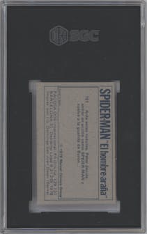 Spider-Man from the 1978 Pacosa Dos Spider-Man set graded by SGC and given an overall grade of 6.