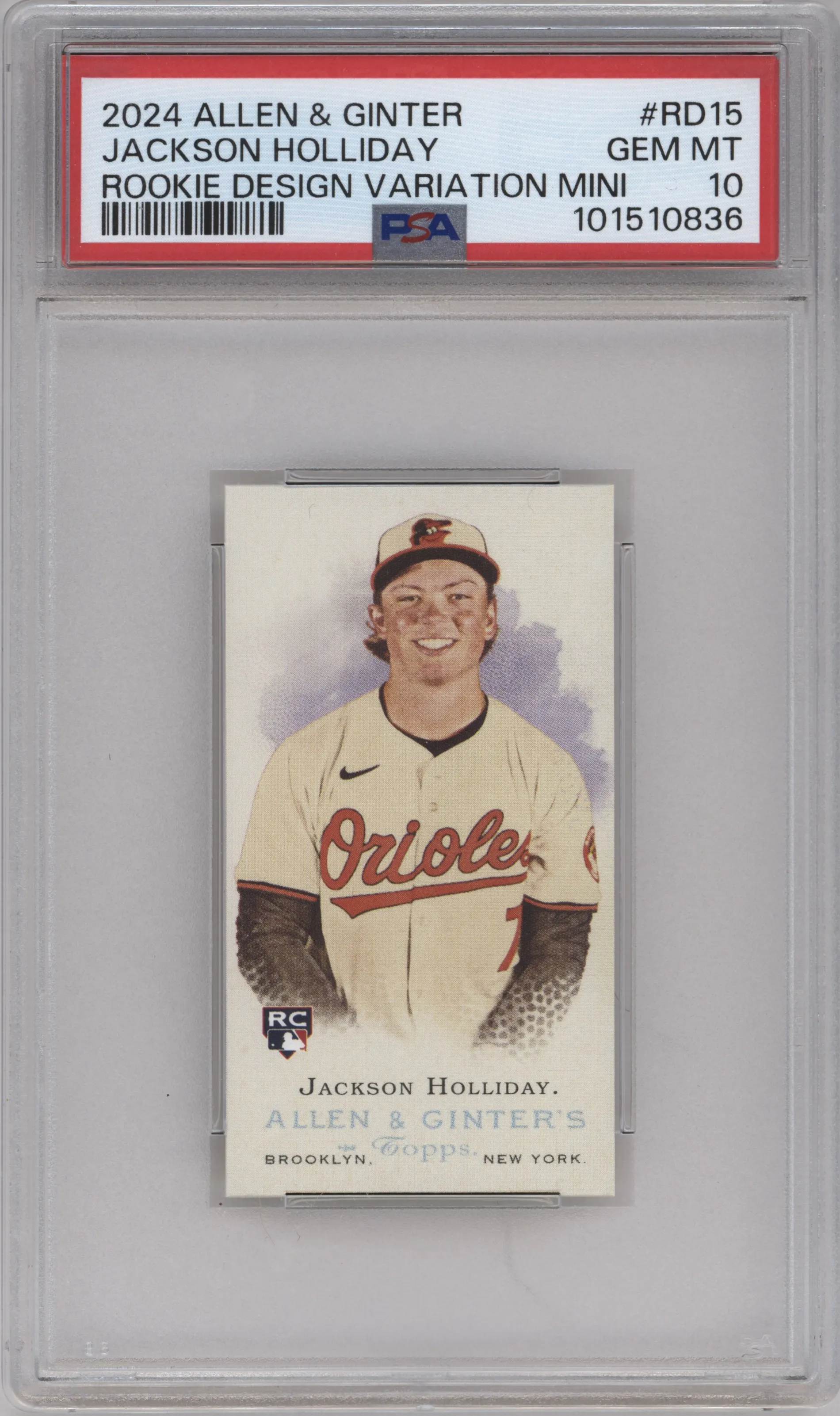 2024 Topps Allen & Ginter Mini Rke.Design Var. Jackson Holliday #RD-15 PSA 10