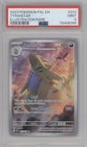 Tyranitar from the 2023 Pokemon SV set graded by PSA and given an overall grade of 9.