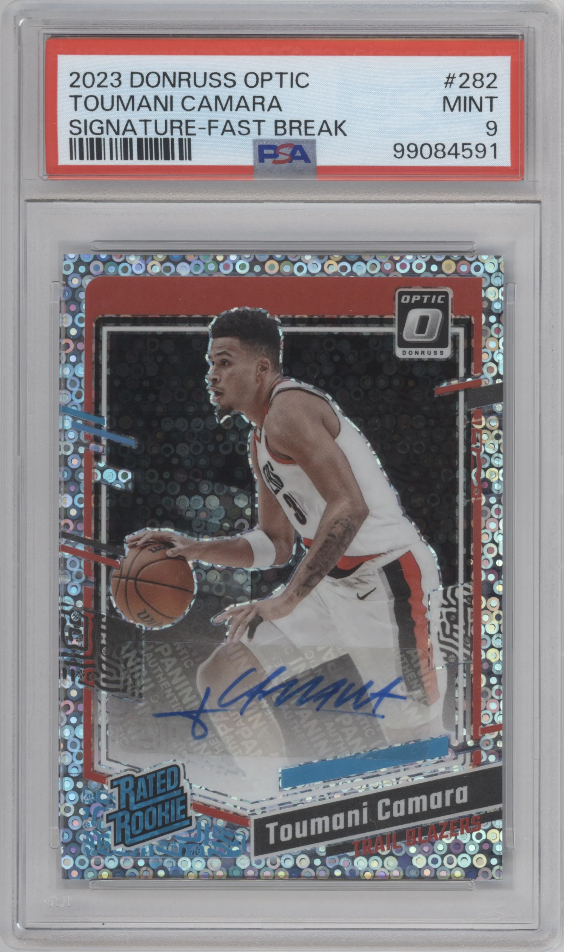 2023 Donruss Optic Rtd.Rke.Sig. Toumani Camara Fast Break Holo PSA 9