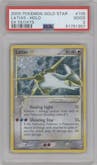 Latias Gold Star from the 2005 Pokemon EX set graded by PSA and given an overall grade of 2.