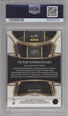 Victor Wembanyama from the 2023-24 Panini Select  set featuring a Tectonic parallel graded by PSA and given an overall grade of 9.