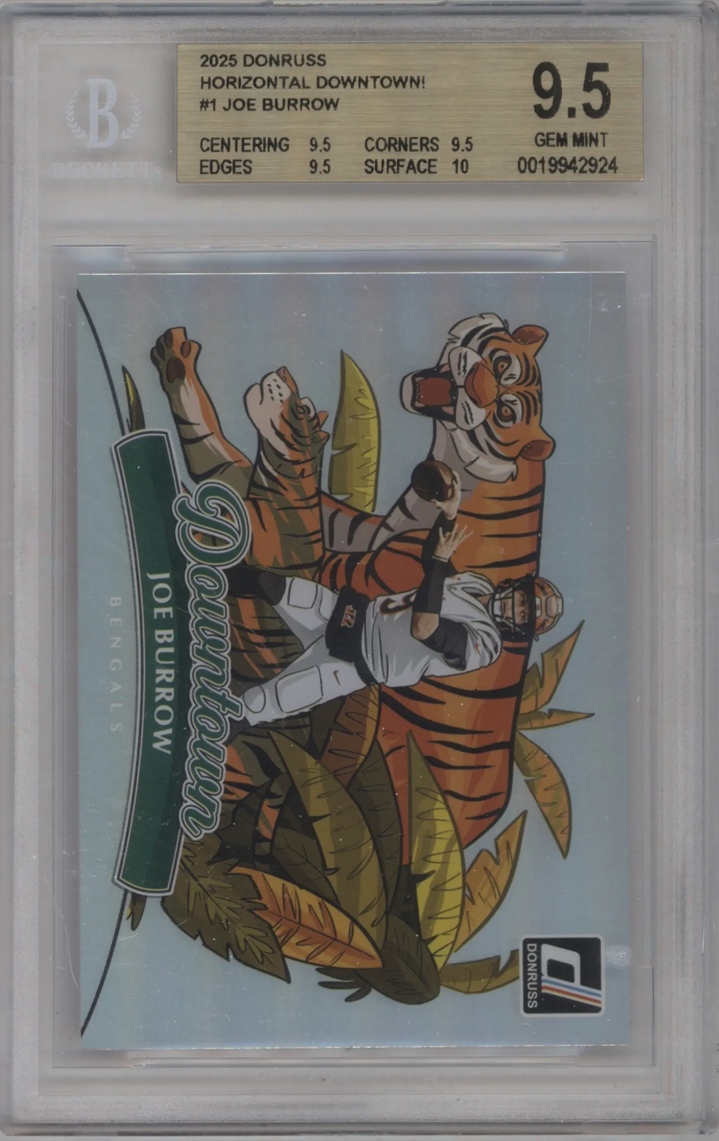 2025 Panini Donruss Downtown Horizontal Joe Burrow #1 BGS 9.5