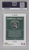 Marshall Faulk from the 2023 Donruss Optic set featuring a Black Pandora parallel graded by PSA and given an overall grade of 10.