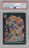Marshall Faulk from the 2023 Donruss Optic set featuring a Black Pandora parallel graded by PSA and given an overall grade of 10.