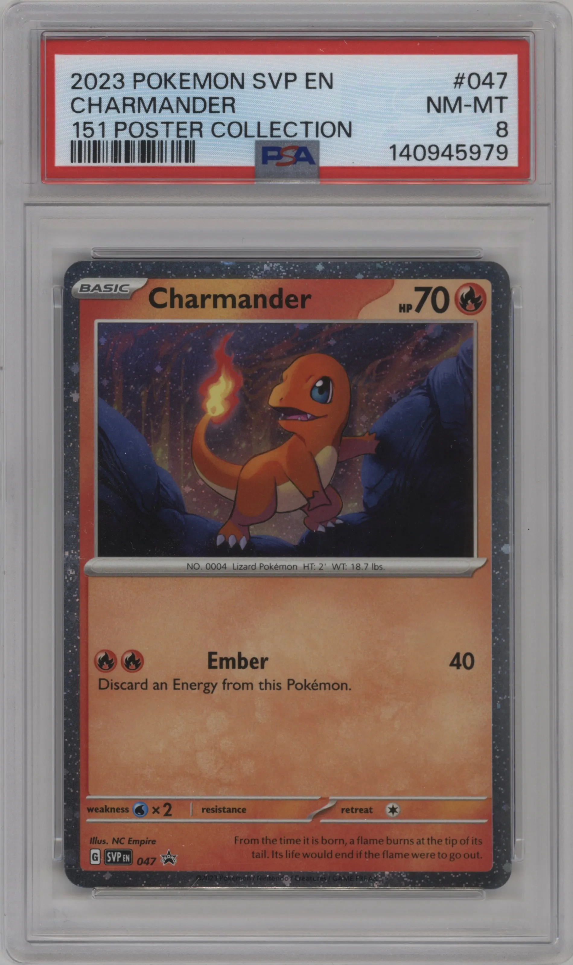 2023 Pokemon SV Charmander 151 Poster Collection #047 PSA 8
