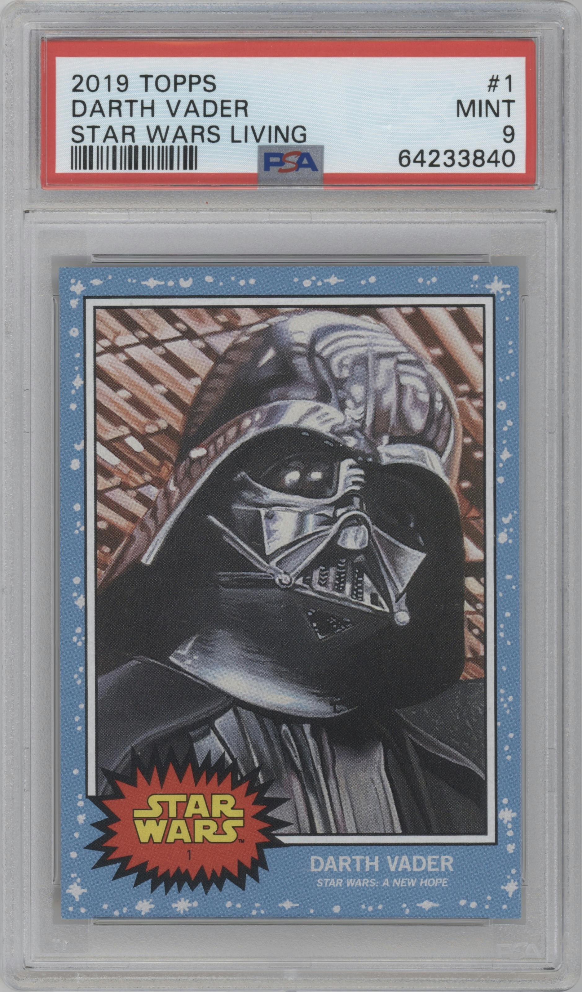 Darth Vader  from the Topps Star Wars Living Set set graded by PSA and given an overall grade of 9.