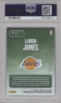 LeBron James from the 2018-19 Panini Cornerstones set graded by PSA and given an overall grade of 9.