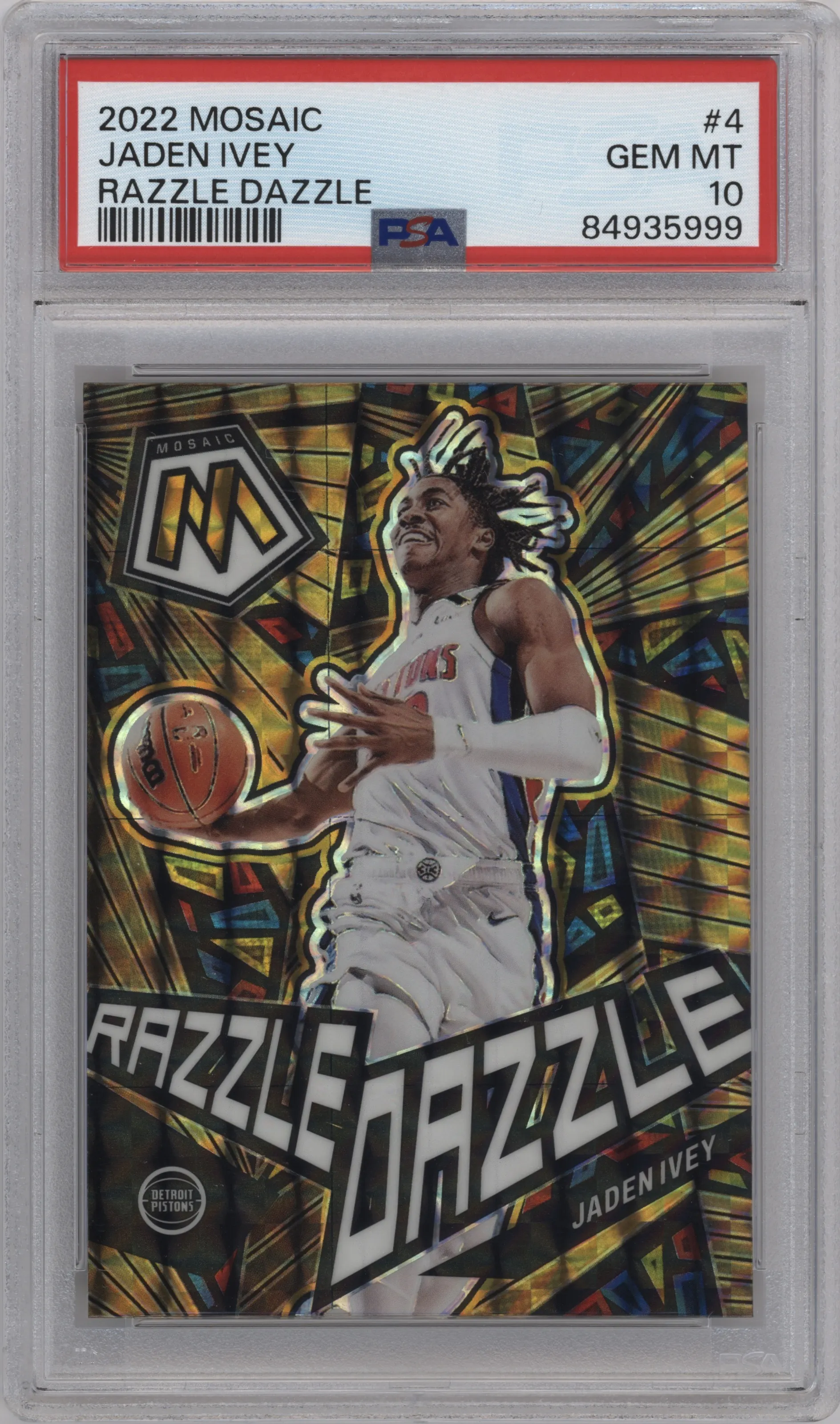 2022 Panini Mosaic Razzle Dazzle Jaden Ivey PSA 10