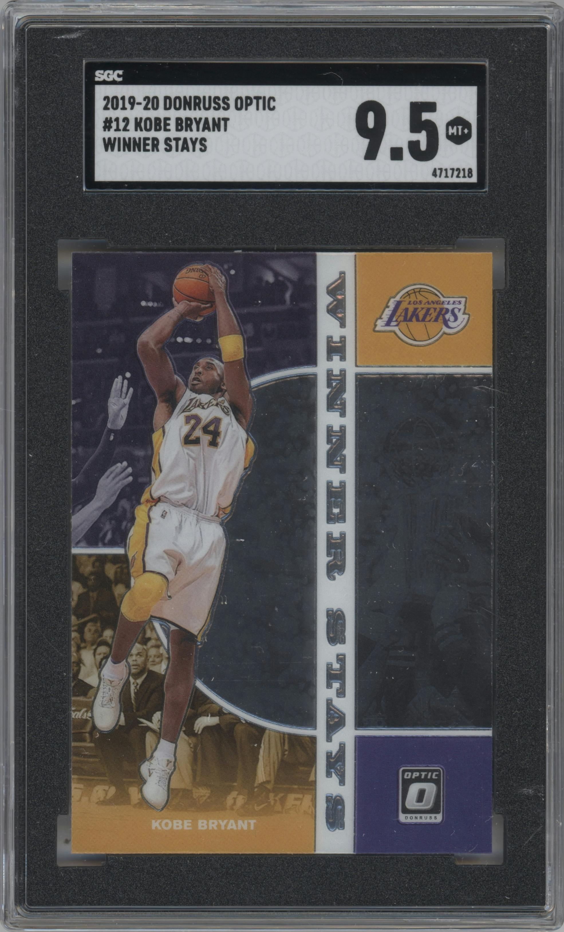 Kobe Bryant from the 2019-20 Panini Donruss Optic set graded by SGC and given an overall grade of 9.5.