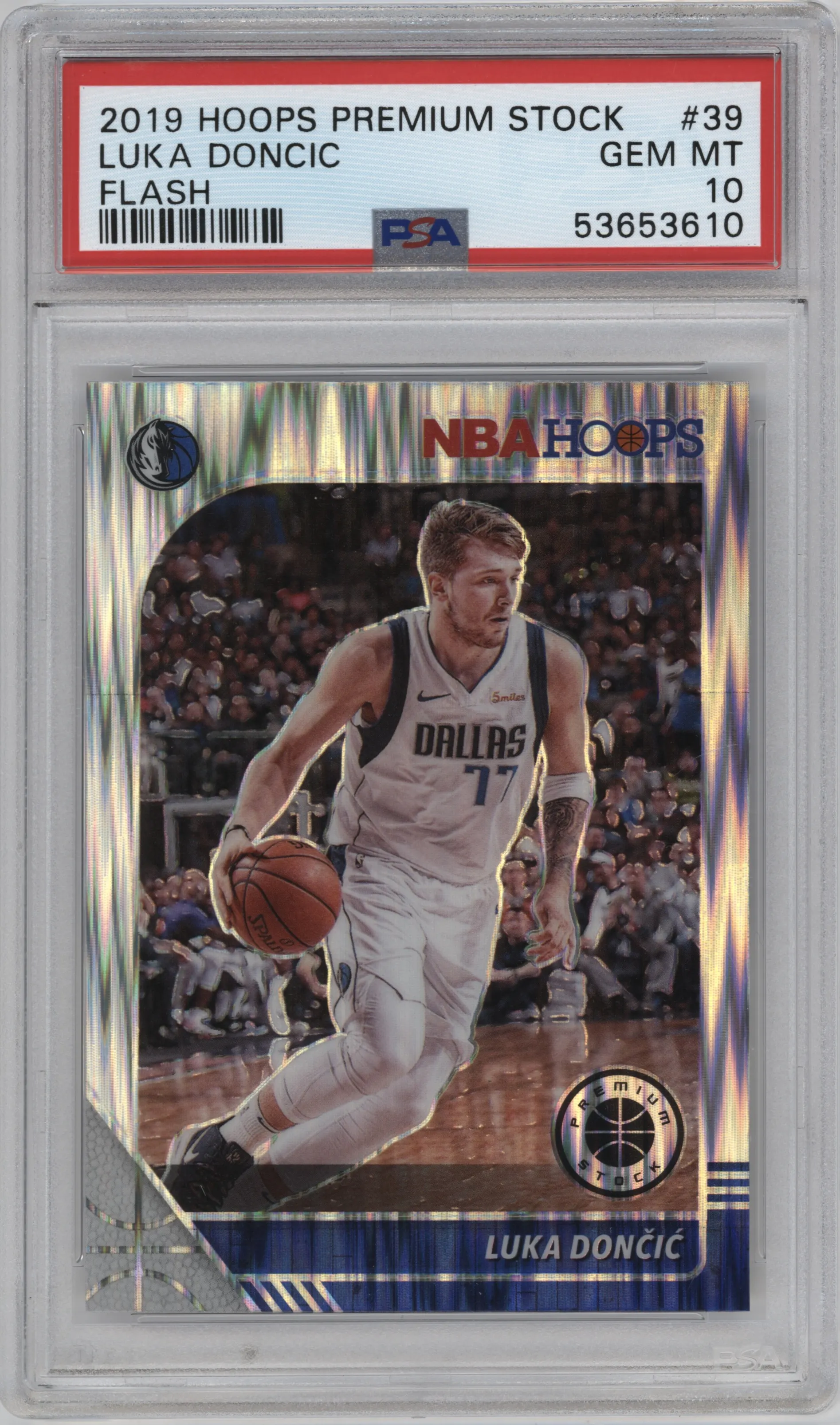 2019 Panini Hoops Premium Stock Luka Doncic Flash PSA 10