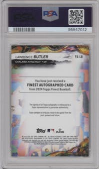 Lawrence Butler  from the 2024 Topps Finest set featuring a Blue Refractor parallel graded by PSA and given an overall grade of 10.