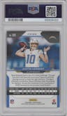 Justin Herbert from the 2020 Panini Prizm set featuring a Red/White/Blue Prizm parallel graded by PSA and given an overall grade of 9.