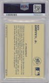 Ken Griffey Jr. from the 1989 Star Ken Griffey Jr. Blue/White set featuring a Yellow Back parallel graded by PSA and given an overall grade of 9.