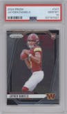 Jayden Daniels from the 2024 Panini Prizm set graded by PSA and given an overall grade of 10.