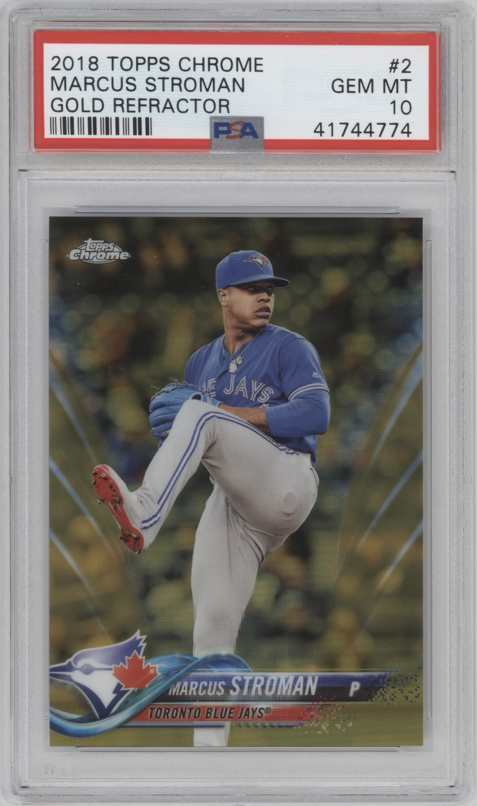 2018 Topps Chrome Marcus Stroman Gold Refractor PSA 10
