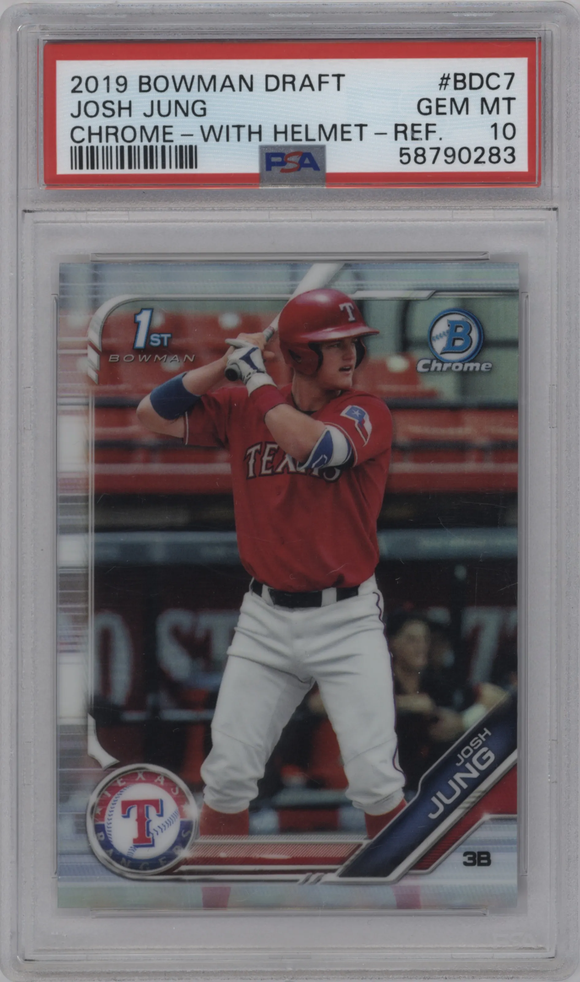 2019 Bowman Draft Chrome Josh Jung Refractor PSA 10