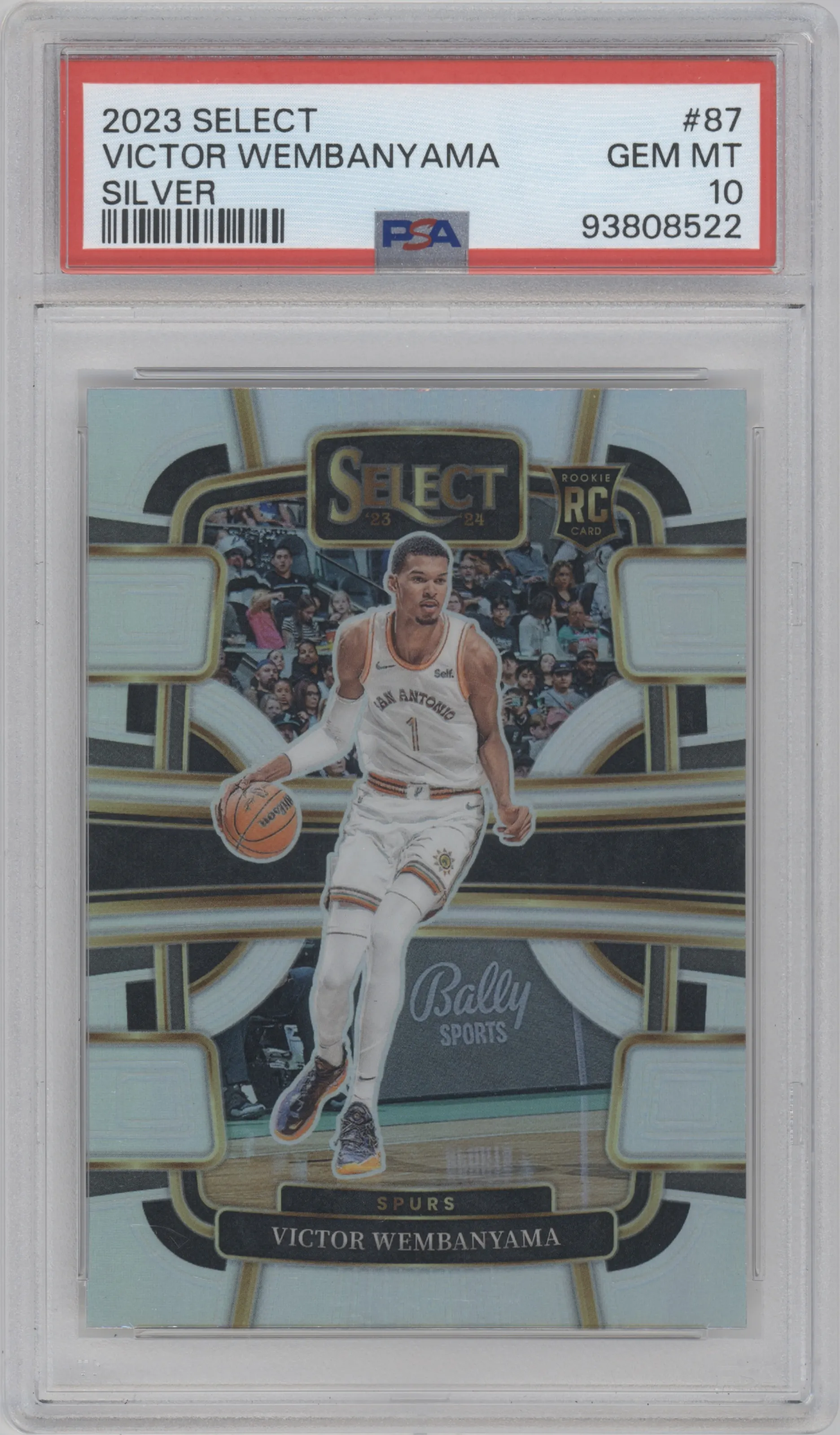 2023 Panini Select Victor Wembanyama Silver Prizm #87 PSA 10