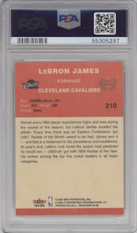LeBron James from the 2004-05 Fleer Tradition  set graded by PSA and given an overall grade of 10.