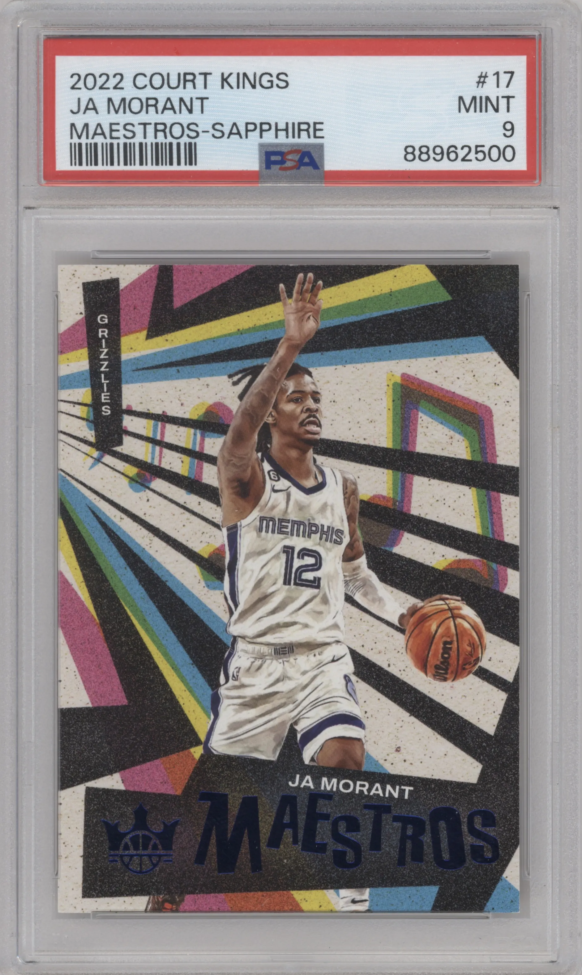 2022 Panini Court Kings Maestros Ja Morant Sapphire PSA 9