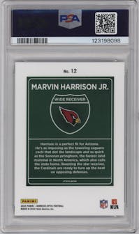 Marvin Harrison Jr. from the 2024 Donruss Optic set graded by PSA and given an overall grade of 9.