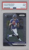 Lamar Jackson from the 2018 Panini Prizm set graded by PSA and given an overall grade of 9.