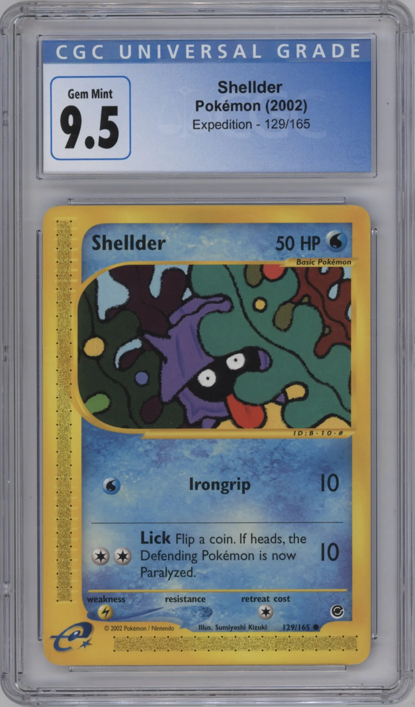 2002 Pokemon E-CARD Expedition Shellder #129 CGC 9.5
