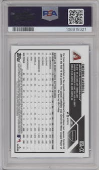 Corbin Carroll from the 2023 Topps Chrome Update Series Sapphire Edition set graded by PSA and given an overall grade of 10.