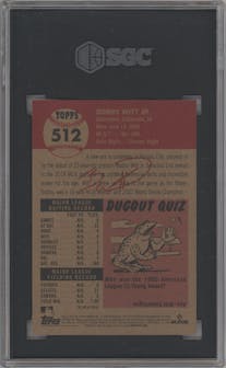 Bobby Witt Jr. from the Ultimate Topps Living Set   set graded by SGC and given an overall grade of 10.