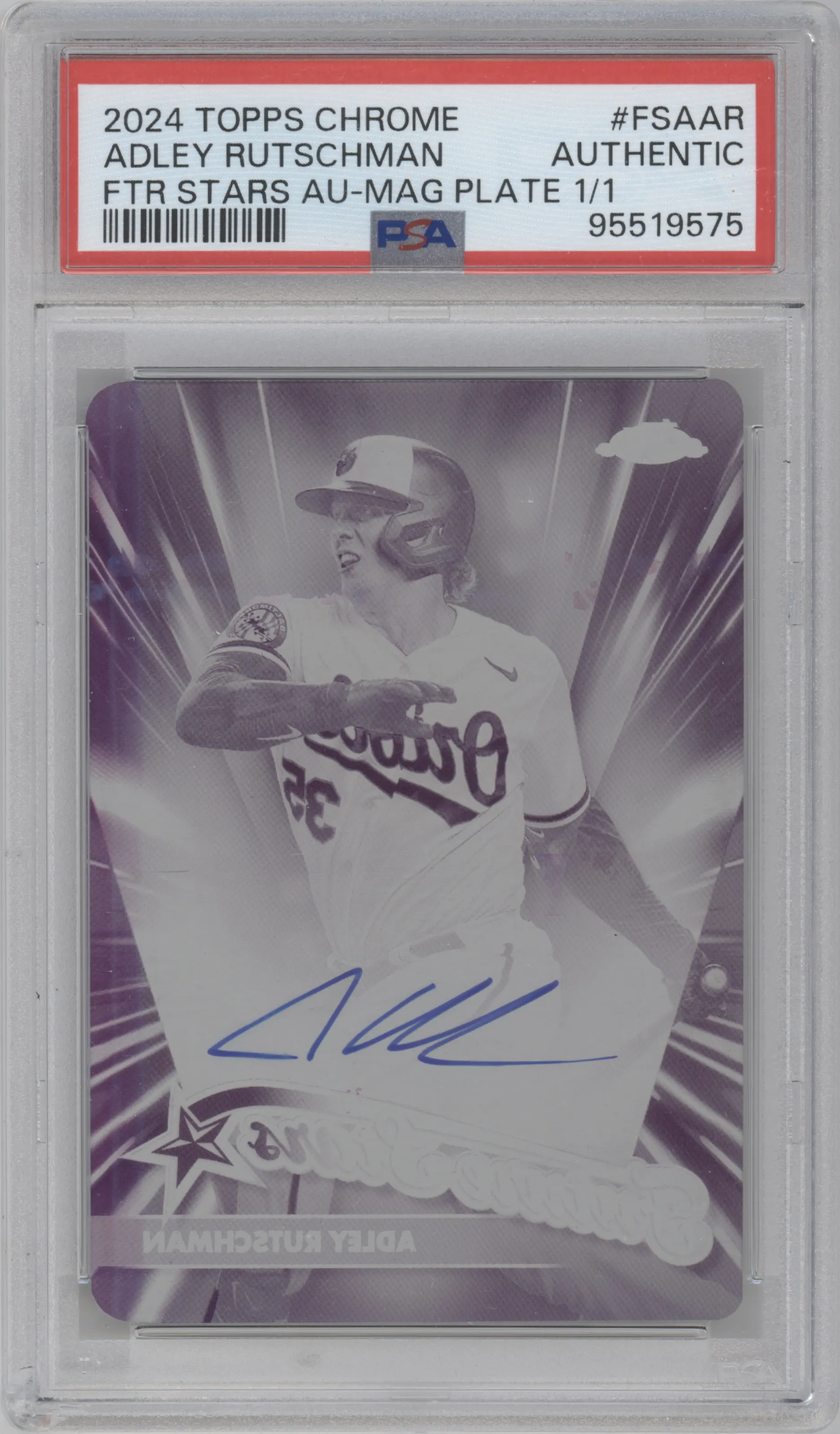 2024 Topps Chrome Future Stars Adley Rutschman Printing Plate Magenta PSA AUTHENTIC #FSA-AR PSA