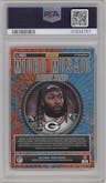 Aaron Jones from the 2023 Panini Mosaic set graded by PSA and given an overall grade of 10.