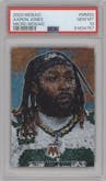 Aaron Jones from the 2023 Panini Mosaic set graded by PSA and given an overall grade of 10.