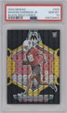 Marvin Harrison Jr. from the 2024 Panini Mosaic set featuring a Choice Black Gold parallel graded by PSA and given an overall grade of 10.