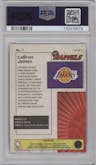 LeBron James from the 2023-24 Panini Hoops Premium Stock set graded by PSA and given an overall grade of 10.