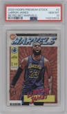 LeBron James from the 2023-24 Panini Hoops Premium Stock set graded by PSA and given an overall grade of 10.