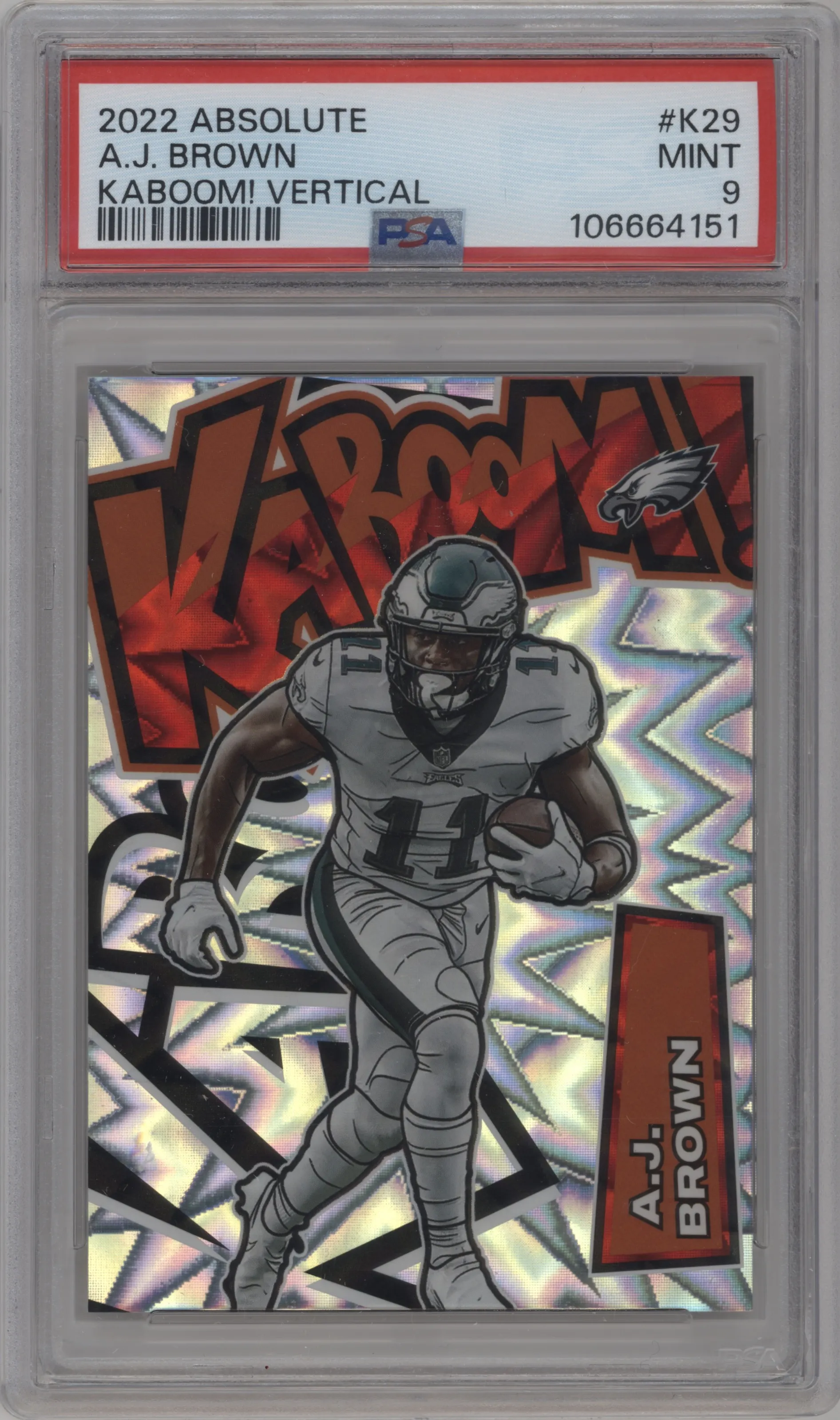 2022 Panini Absolute Kaboom! Vertical A.J. Brown #K29 PSA 9