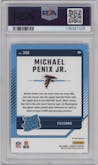 Michael Penix Jr.  from the 2024 Donruss set featuring a Pink parallel graded by PSA and given an overall grade of 9.